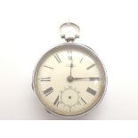 Hallmarked silver cased open face pocket watch marked Waltham