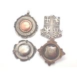 Four hallmarked silver Albert chain fobs