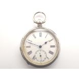 800 silver open face key wind pocket watch with subsidiary seconds dialhand