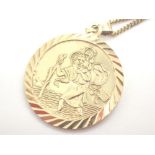 Silver gold plated St Christopher pendant on silver gold plated necklace