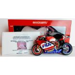 Minichamps 1/12 Scale 122 031300 Ducati 999R F03 Neil Hodgson WSB 2003 hand signed with Certificate