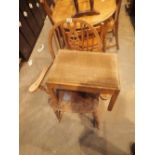Vintage stick back rocking chair and a stool