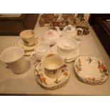 Wedgwood white breakfast set Meakin part tea set and Coronation trio