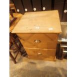 Two drawer pine filing cabinet 56 x 52 x 81 cm