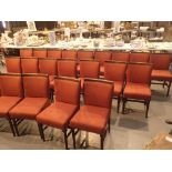 Twenty two wood framed upholstered conference chairs