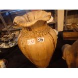 Large bamboo bound ceramic vase