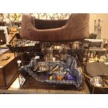 Dog cage bed and other items