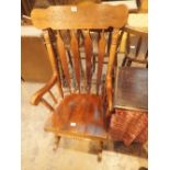 Traditional stained pine rocking chair