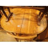 Vintage draw leaf table and three chairs two matching