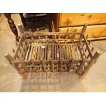 Large antique wrought iron fire basket