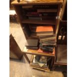 Collection of mixed furniture including chairs bookcase and table