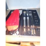 Unused Viners barbecue set and a cased wine set