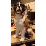 Large St Bernard ceramic dog H: 98 cm