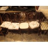 Collection of eight mixed chairs including set of four wheel backs