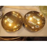 Two Chinese brass incense shallow bowls D: 26 cm