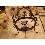 Wrought iron circular kitchen tool hanger