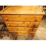 Pine chest of four drawers 87 x 45 x 85 cm