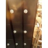 Steel plate Links Lockers six compartment locker with padlock and locking mechanism