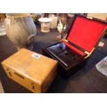 Leatherette jewellery box and another wo