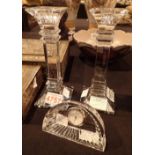 Pair of Waterford Crystal candlesticks a
