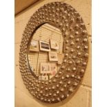 Circular silvered glass mirror D: 39 cm