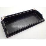 Silver mounted ebony desk tray L: 30 cm