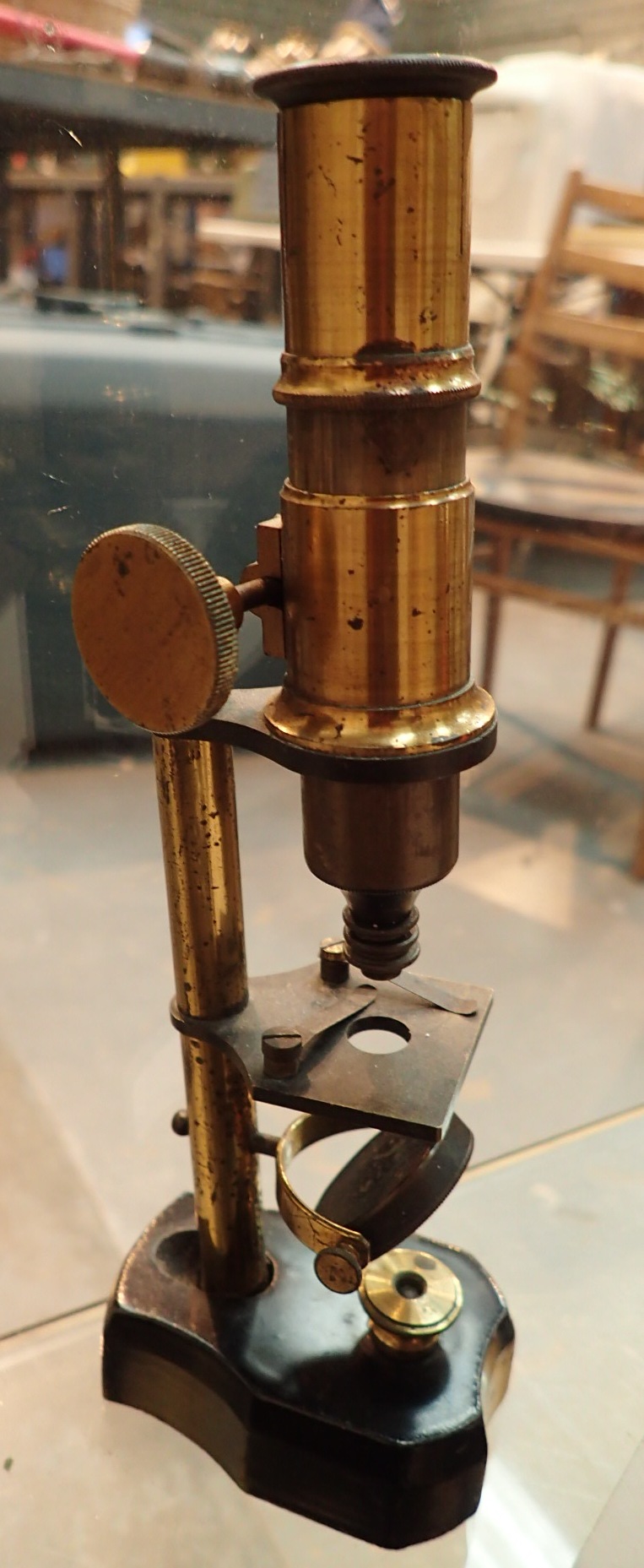 Vintage brass field microscope