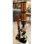 Vintage brass field microscope