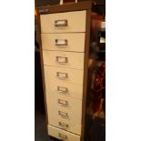 Metal Bisley file cabinet eight drawer A4