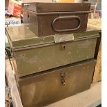 Three metal cash boxes