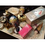 Tray of collectables including perfumes etc