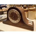 Vintage oak cased chiming mantel clock