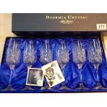 Boxed set of six Bohemian crystal glasses