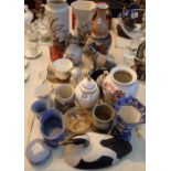 Collection of good mixed china including boxed Portmeirion and a Lladro Polar Bear