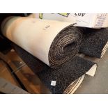 Three charcoal grey carpet runners length 5.6m 2.