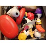Box of McDonalds and Snoopy toys