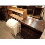 Four shelf oak bookcase and a bedside cabinet