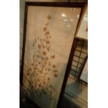 Large framed pressed flower display on hand made paper