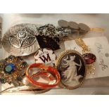 Mixed jewellery including brooches