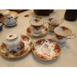 Small quantity of Royal Albert Old Country Roses teaware