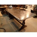 Large oak refectory style dining table