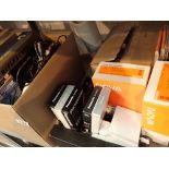 Two boxes of mixed photographic accessories