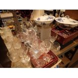 Collection of boxed whisky glasses and other glassware