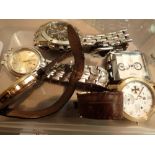 Box of mixed wristwatches including fashion example