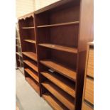 Two large five shelf bookcases
