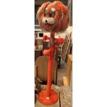 Unused childs coat stand 1970s covered in fur with a lions head to the top