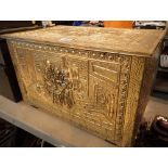 Brass fireside coal box