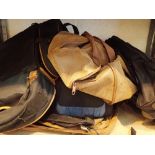 Collection of travel bags and rucksacks