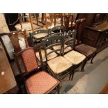 Eight mixed chairs including set of four