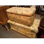 Two vintage upholstered blanket boxes